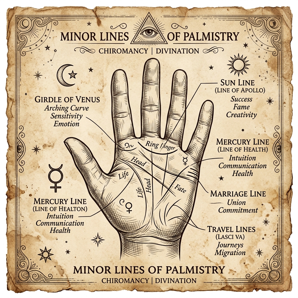 Minor Lines Palmistry Map