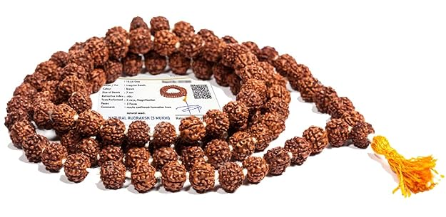 Vado Certified 5 Mukhi Rudraksha Mala with Lab Certificate 108 Beads Panchmukhi